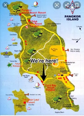 a map of the island of pantomory island at HyperTribe -Pangkor Holiday Home in Kampong Sungai Udang