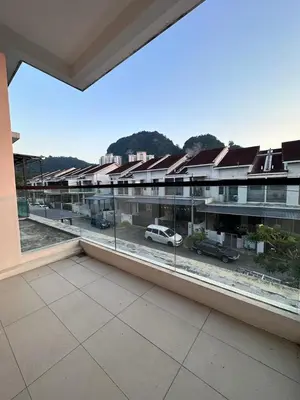 a large window with a view of a parking lot at Ipoh Sunway Tambun Spacious Homestay in Ipoh