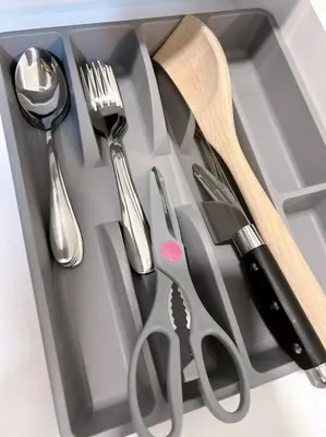 a drawer with utensils and a knife and fork at TheSun #Studio #BayanLepas #Pisa in Kampong Manggis