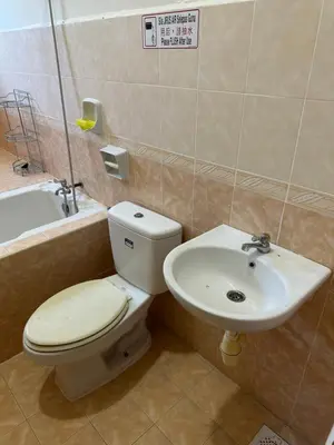 a bathroom with a toilet and a sink at GS HOMESTAY WHOLE VILLA in Bayan Lepas
