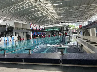 a large swimming pool in a large building at CEO9 Duplex Premier 6 Pax Suite#Disneys HS #PISA #USM #Pantai Hospital in Bayan Lepas