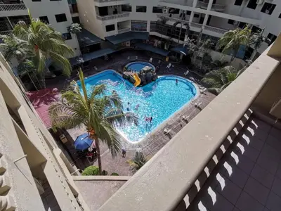 an overhead view of a swimming pool at a hotel at 311 Pangkor Coral Bay Homestay in Pasir Bogak