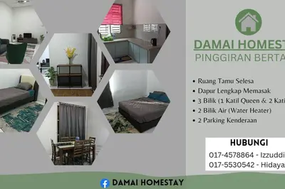a flyer for a duplex apartment in a duplex house at Damai Homestay in Kepala Batas