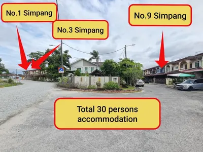 a street with a sign that says no and no simming and no at Air-home M1 Simpang near Aulong Econsave, 4BR, 10pax, Netflix in Simpang
