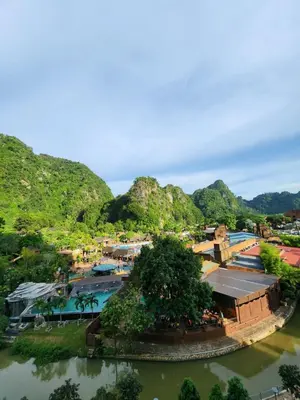 an aerial view of a resort with mountains in the background at Sunway onsen suite ipoh in Ipoh