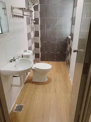 a bathroom with a toilet and a sink at Ipoh Waterpark Pool View Homestay in Ipoh