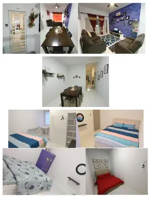 a collage of photos of a bedroom and a living room at FZHomestays in Cameron Highlands in Cameron Highlands