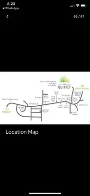a drawing of a location map on a phone screen at City Retreat at Quintet(3BR/8pax) 9 Jalan PMCJ, Tanah Rata in Tanah Rata