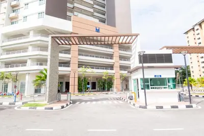 an empty street in front of a building at Ipoh Town P Kepayang in Ipoh