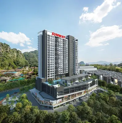 an rendering of a sigma hotel at Unique Boho Style Condo with NETFLIX for up to 5PAX - Enjoy Mountain View while swimming at the Infinity Pool & Natural Hotspring Pool, 2mins walk to the Lost World of Tambun, Water Themepark at IPOH in Ipoh