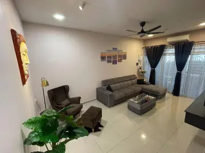 a living room with a couch and chairs at Cozy Stay At Raintown Taiping in Kamunting