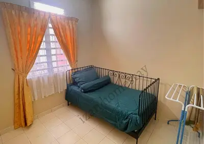 a small bed in a room with a window at Anoi Homestay TAMBUN @ Lost World HighSpeed WiFi in Tambun