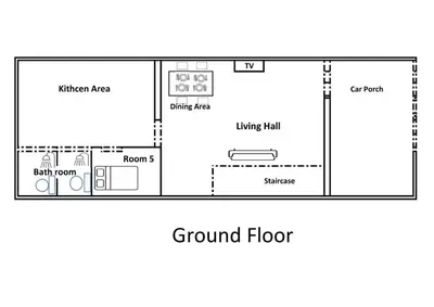 a floor plan of a ground floor at Minimaliste Ipoh Garden 2 minute to stadium 5BR5BR in Ipoh