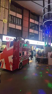 a red food truck parked in a building at Brinchang Cameron Highlands Homstay in Brinchang