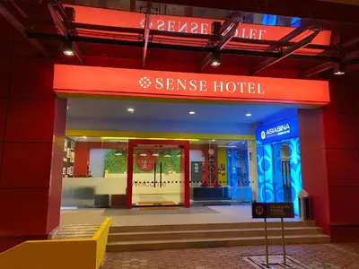 a entrance to a service hotel with the door open at Sense Hotel Taiping in Taiping