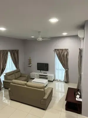 a living room with a couch and a tv at LOW SEASON PROMOTION! 4B12B Bar 5 min City Center in Ipoh
