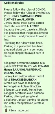 a page from a poem with a bunch of text at Honeyz Waterpark Homestay. in Ipoh