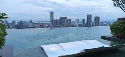 a swimming pool with a view of a city at Beacon Executive Suites George Town Apartment Malaysia deals in George Town