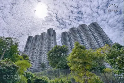 a view of tall buildings with a cloudy sky at Taiping City View 3BR Condo near Lake Garden with Sunset View & Swimming Pool, Free Netflix WiFi in Taiping