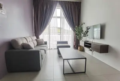 a living room with a couch and a table at G Residence - 2R2B Barrington Night Market (2) in Brinchang