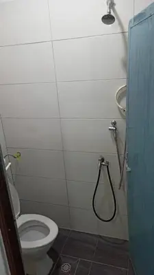 a bathroom with a toilet and a shower at TokBi Homestay Gerik in Gerik