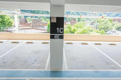 a view of a gymnasium with a tennis court at Ipoh Tambun Sunway Onsen Suite 3R2B Miya in Ipoh
