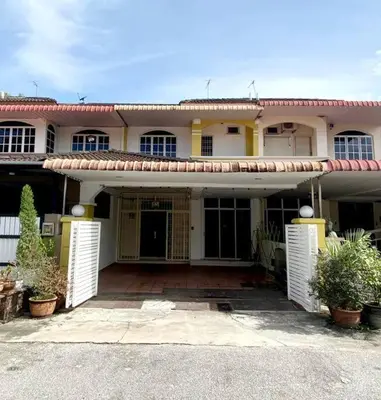 a large white house with white doors and windows at CozyHouse 4ROOM 4BATH ROOM 8PAX@Near BM Icon city in Bukit Mertajam