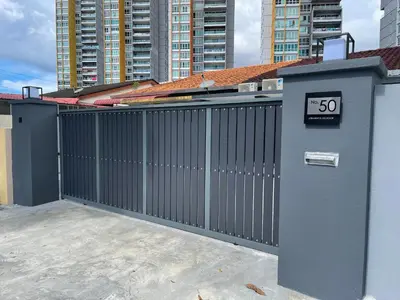 a black gate with a speedometer on top of it at 5R4B 15Pax V KTV,KID'S POOL,POOL TABLE NEAR USM,LWE HOSPITAL,SPI ARENA in George Town