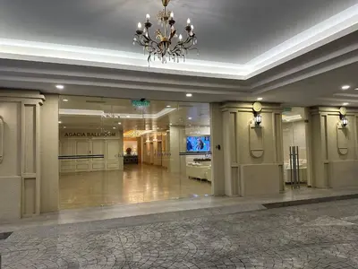 a large lobby with a chandelier in a building at Champs Elysees Homestay by Landmark @ Kampar in Kampar