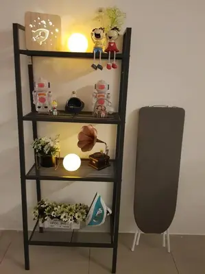a shelf with plants on it next to a speaker at BLUE DOME (Space) @ Night Market, Cameron. 2R2B in Brinchang