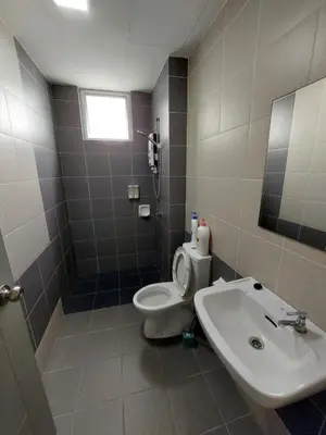 a bathroom with a toilet and a sink at SR28-HousePrivate-3room-BigHouse in Bayan Lepas