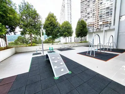 a playground on the roof of a building at SR28-HousePrivate-3room-BigHouse in Bayan Lepas