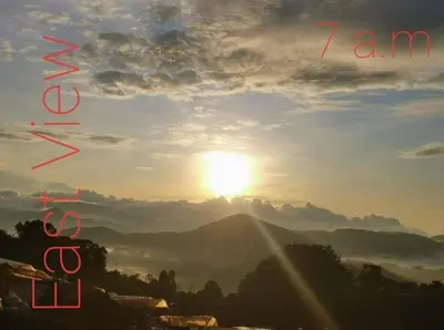 a picture of a sunset with the sun in the sky at Kensington Sunrise sg, Palas Horizon,kea farm in Brinchang