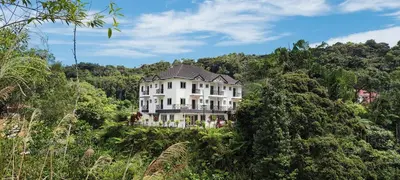 a large white house in the middle of the forest at Rovers Inn Guesthouse - Age 11 And Above Only in Tanah Rata