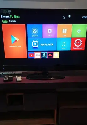 a flat screen tv sitting on top of a table at Chor Residence Homestay in Ipoh