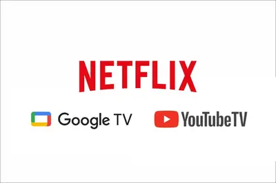 a set of logos for netflix and google tv at Crystal Cozy Suite PoolView Netflix Waterpark@ Ipoh Station 18 in Ipoh