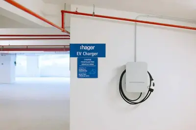 a ring hanging from a wall in a parking garage at Home Cinema - BM City Centre - 4km to Icon City at The Metropol Muji Style Apartment in Bukit Mertajam