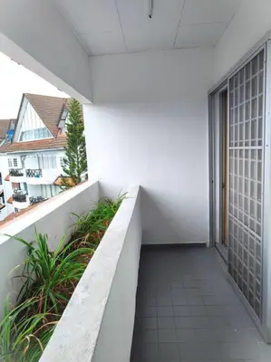 an empty balcony with plants on a building at Silverpart Resort Fraser Hill B5-6-1 Forest View High Floor No lift in Bukit Fraser