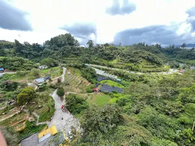 an aerial view of a mountain with a river at Delisha 2 Homestay 3R2B The Retreat Nova Kae Farm in Brinchang