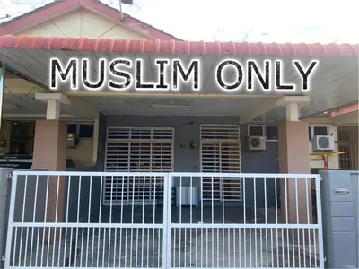 a house with a sign that reads muslin only at Myra Homestay Bertam, Penang in Kepala Batas