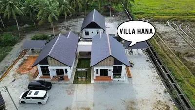a house with a speech bubble that says villa hamma at Rumah Hana Sekinchan - Mslim0nly in Sekincan