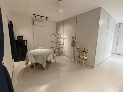 a room with a table and chairs in it at 5-Person 1950s Shophouse Vintage Charm Nflix Disney Plus in Taiping