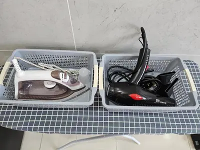 a tray with a pair of scissors in it at Air-home No 28 Simpang near Aulong Econsave, 3BR, 7pax, Netflix in Simpang