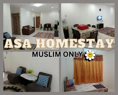 two pictures of a living room and aaszona homeawaymuslim only at ASA Homestay in Kuala Kangsar