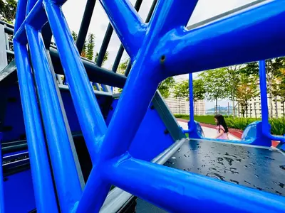 a child on a slide at a playground at New 2BR OR 3BR Cityview Homestay at Urban Suite BY URBAN STAYCATION LDL in Jelutong