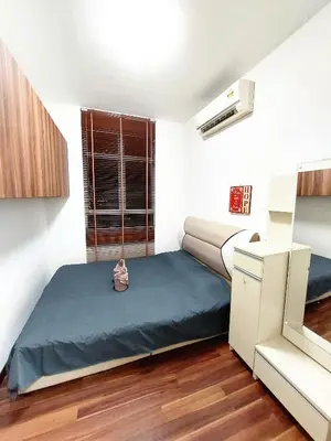 a small room with a bed and a window at TuR15 PisaStadium 9pax 4rooms PrivateHouse in Bayan Lepas