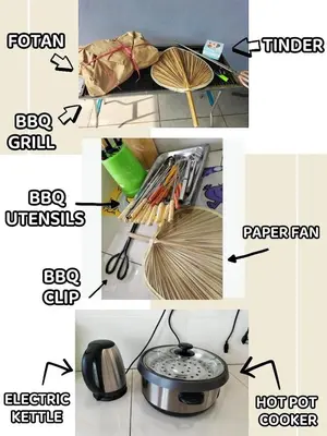a collage of pictures of different types of items at Sekinchan 2008 Homestay Karaoke BBQ in Sekincan