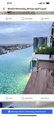 a page of a website with a picture of a swimming pool at BlissFul Homestay_Horizon@IPOH in Ipoh