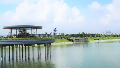 a pier in the middle of a body of water at Modern Classy Karliana Homestay Penang in Kepala Batas