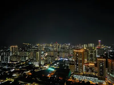 a view of a city at night with lights at Urban Suites R l 6pax 2R2B l SeaView &CityView l Georgetown in Jelutong